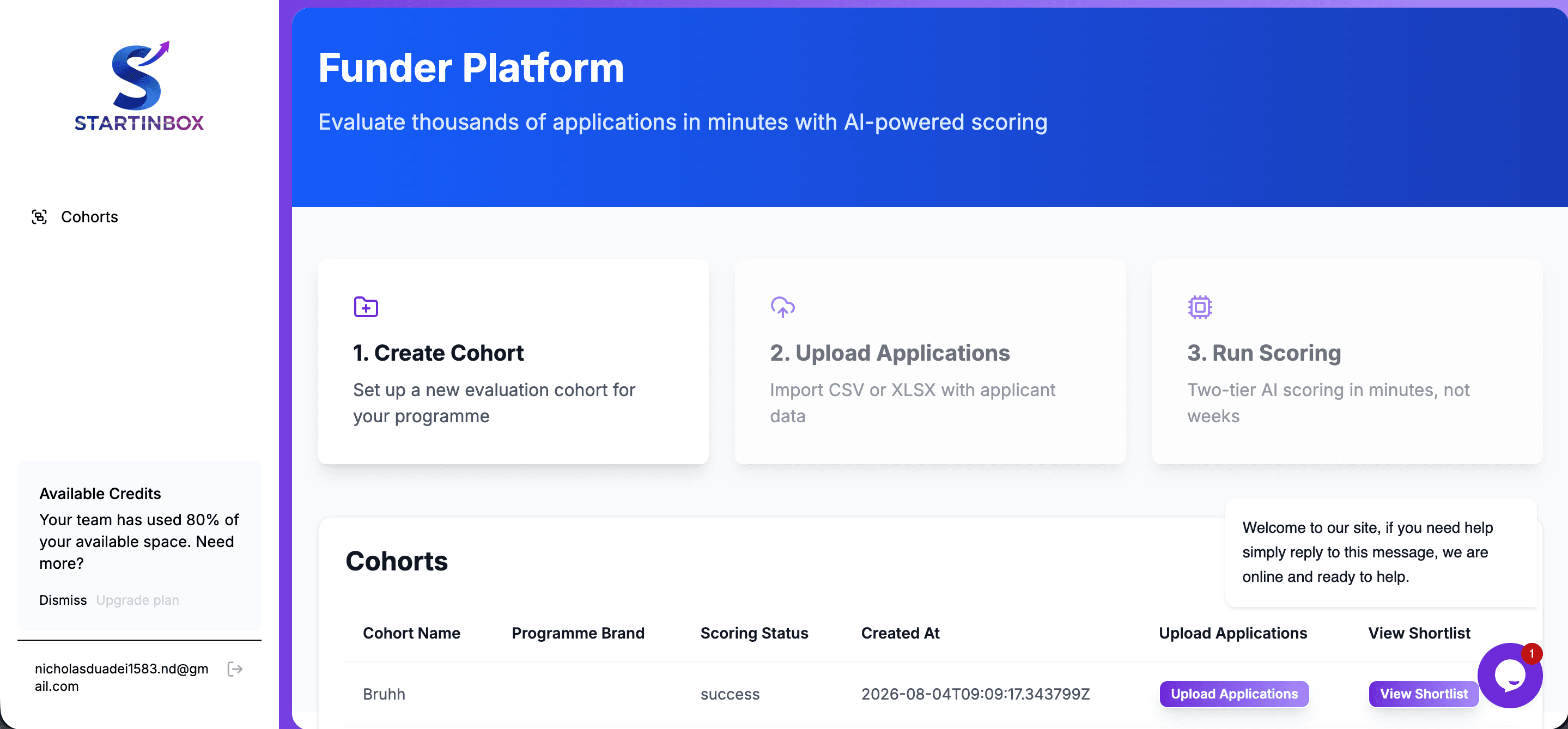 App main dashboard interface showing analytics and team tasks
